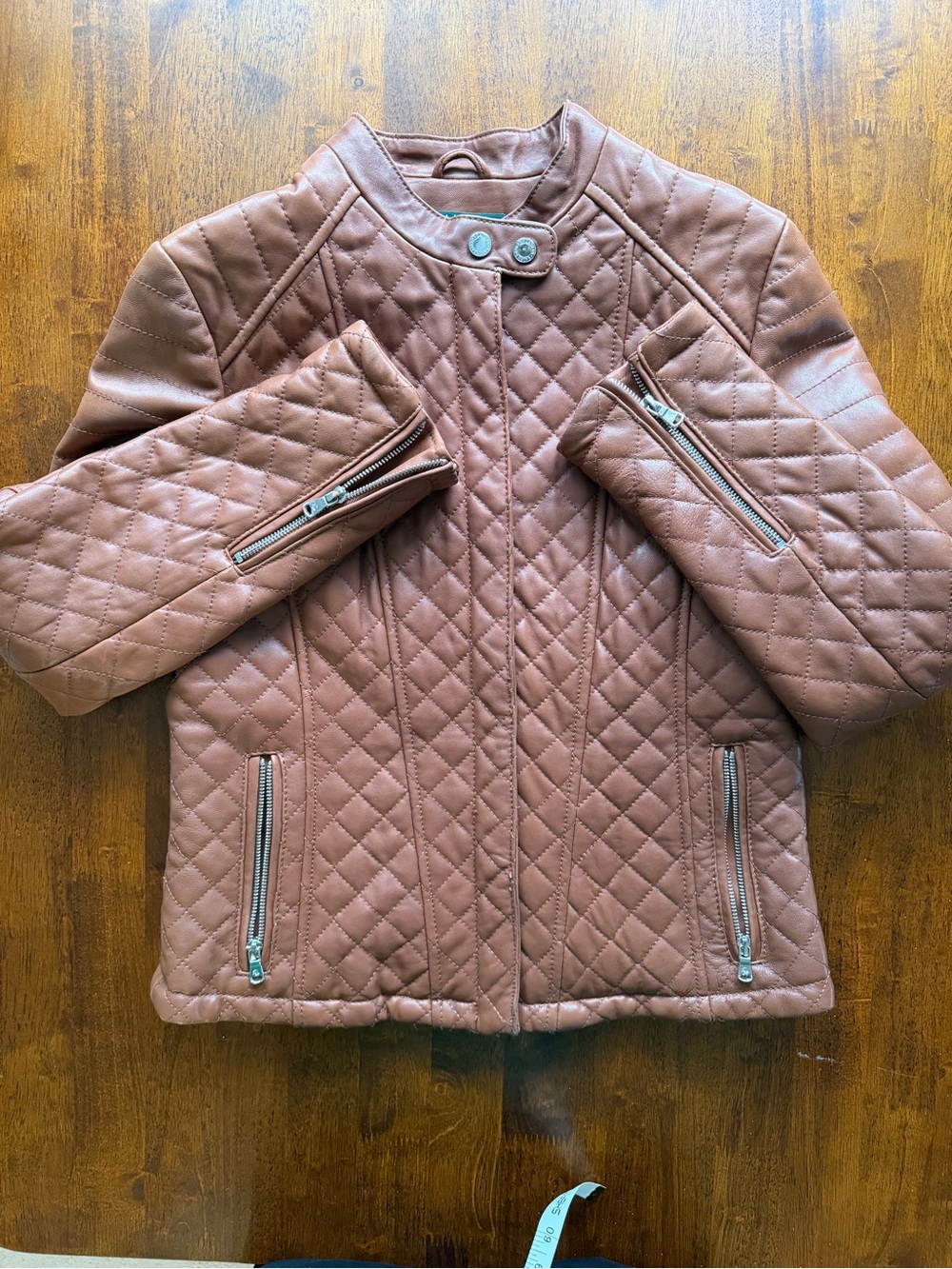 100% Genuine Leather Ralph Lauren Quilted Moto Jacket – Women’s Medium